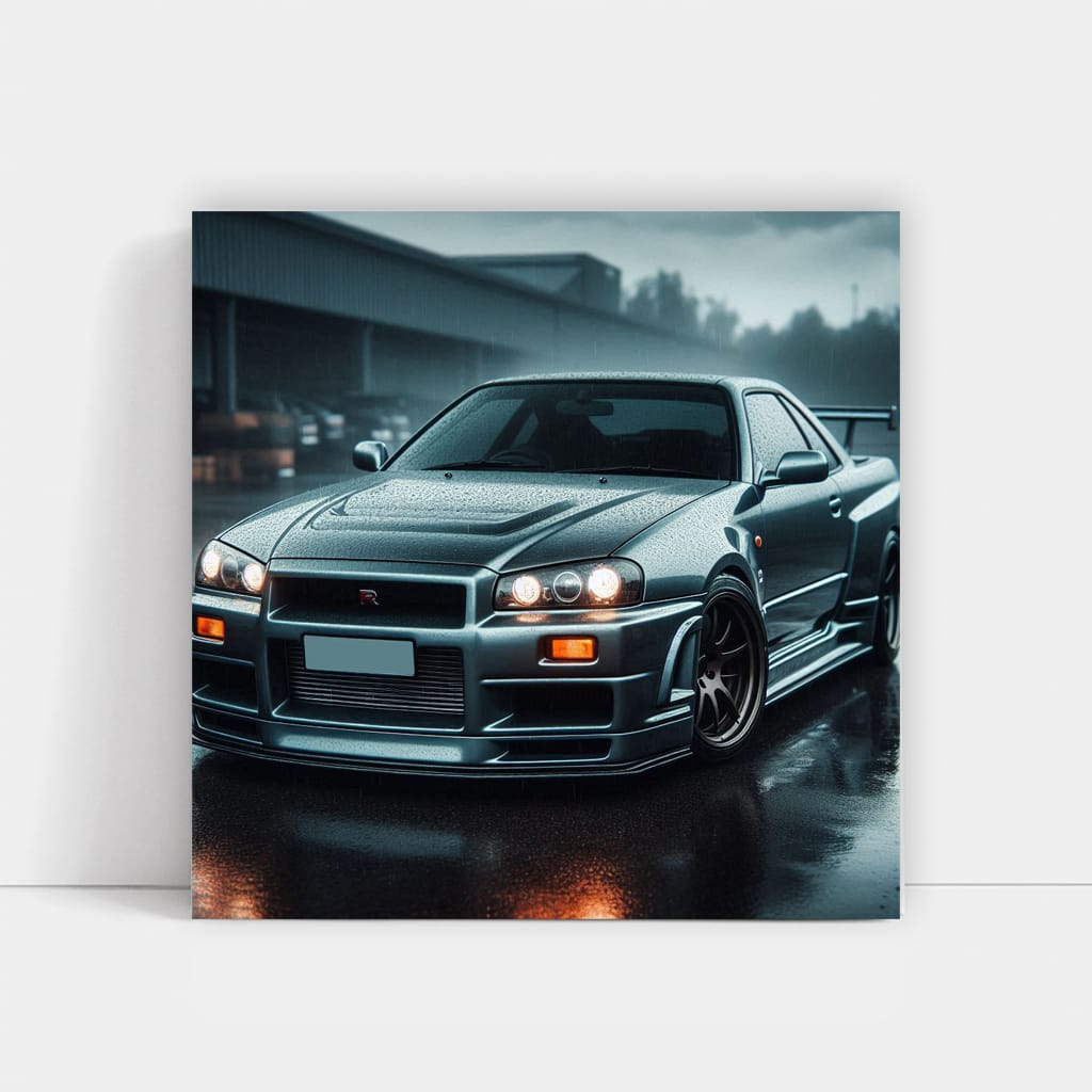 Nissan Skyline Gtr R34 Overcast Weath Wall Art