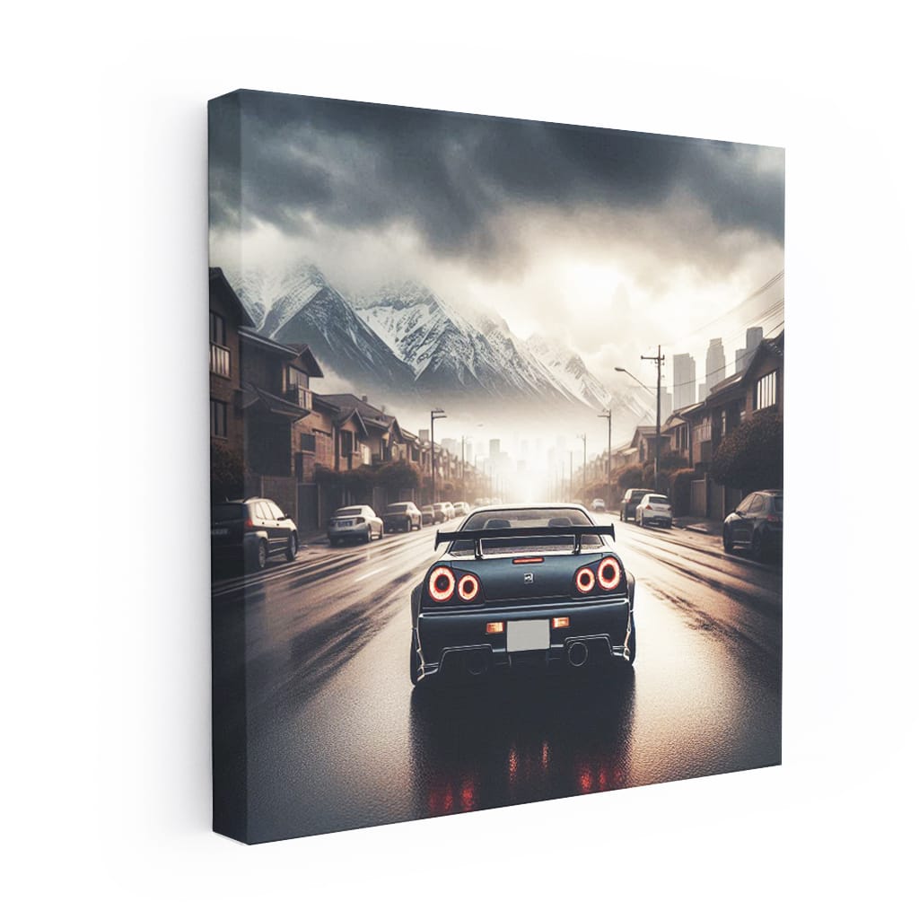 Nissan Skyline Gtr R34 Overcast Weather Wall Art