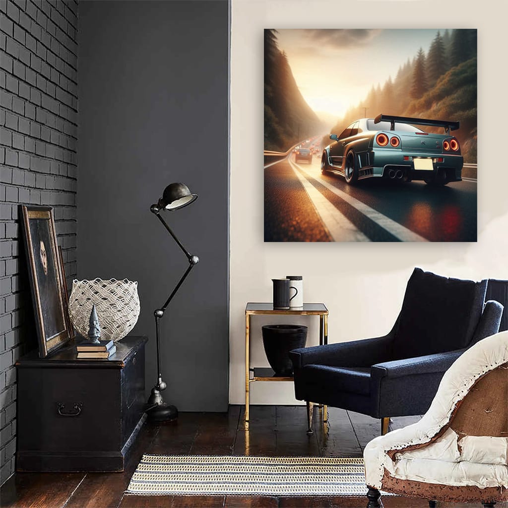 Nissan Skyline Gtr R34 Roa Wall Art