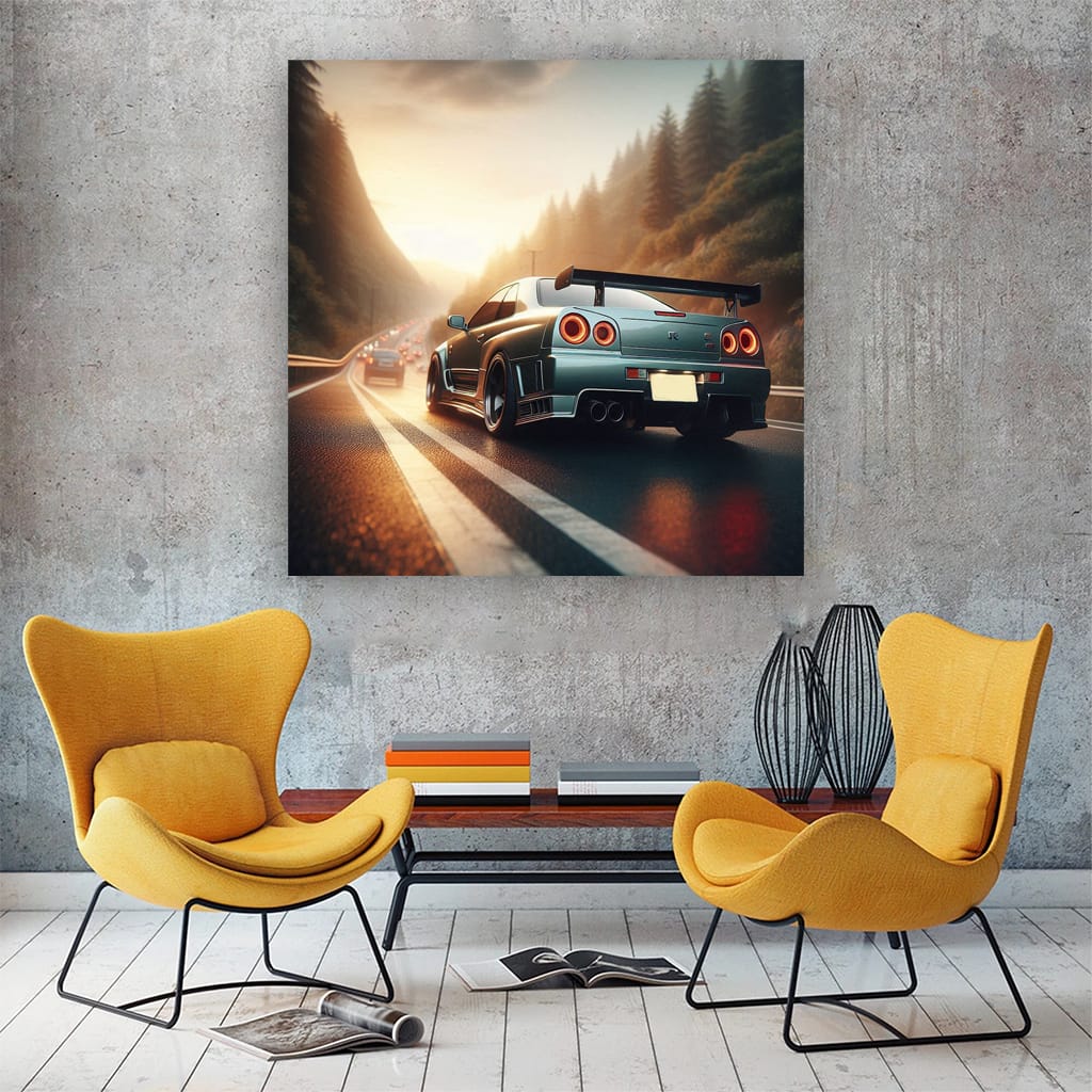 Nissan Skyline Gtr R34 Roa Wall Art