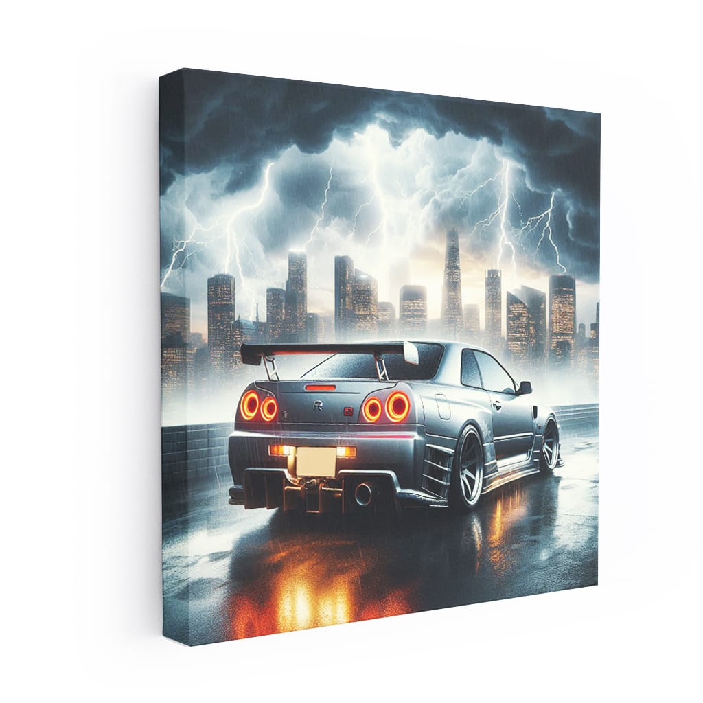 Nissan Skyline Gtr R34 Thunderstorm Wall Art