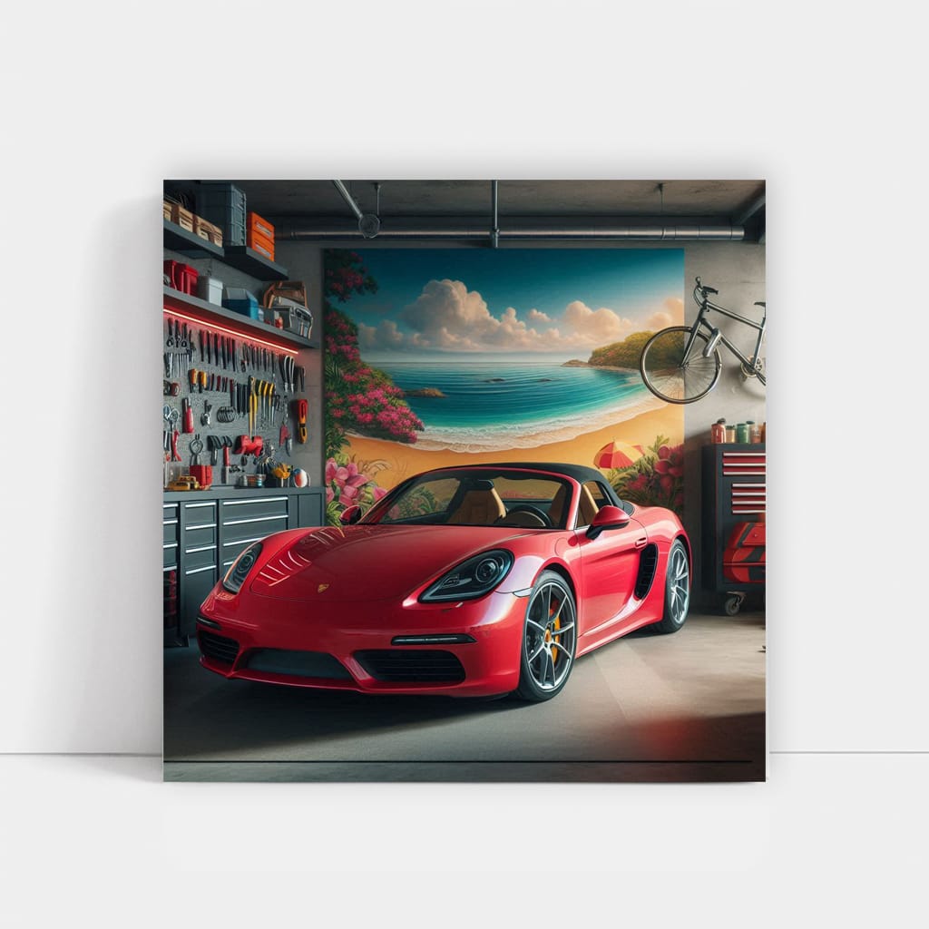 Porsche 718 Boxster in Garage - Elegant Performance Icon