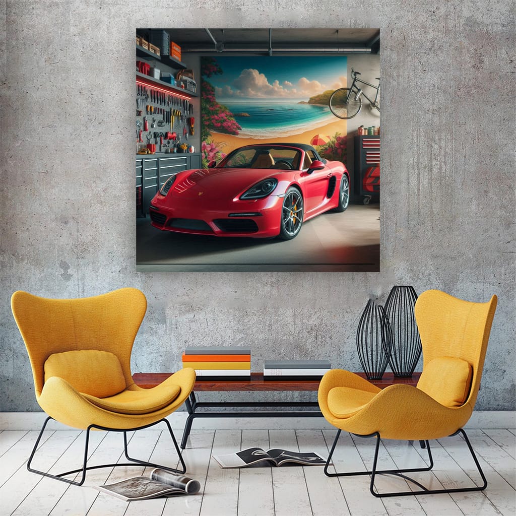 Porsche 718 Boxster in Garage - Elegant Performance Icon