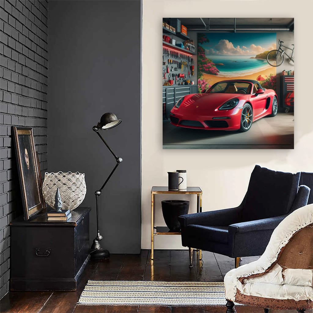 Porsche 718 Boxster in Garage - Elegant Performance Icon