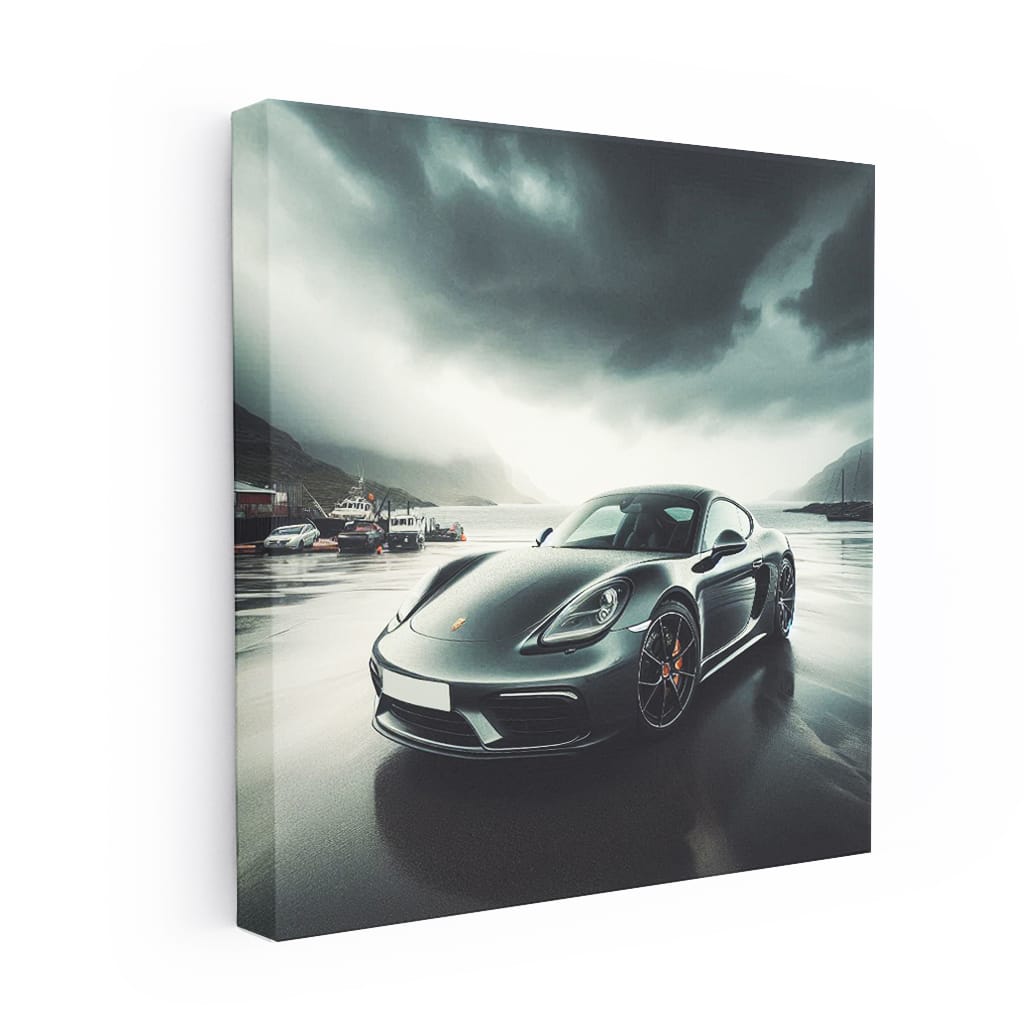 Porsche 718 Cayman Overcast Weath Wall Art