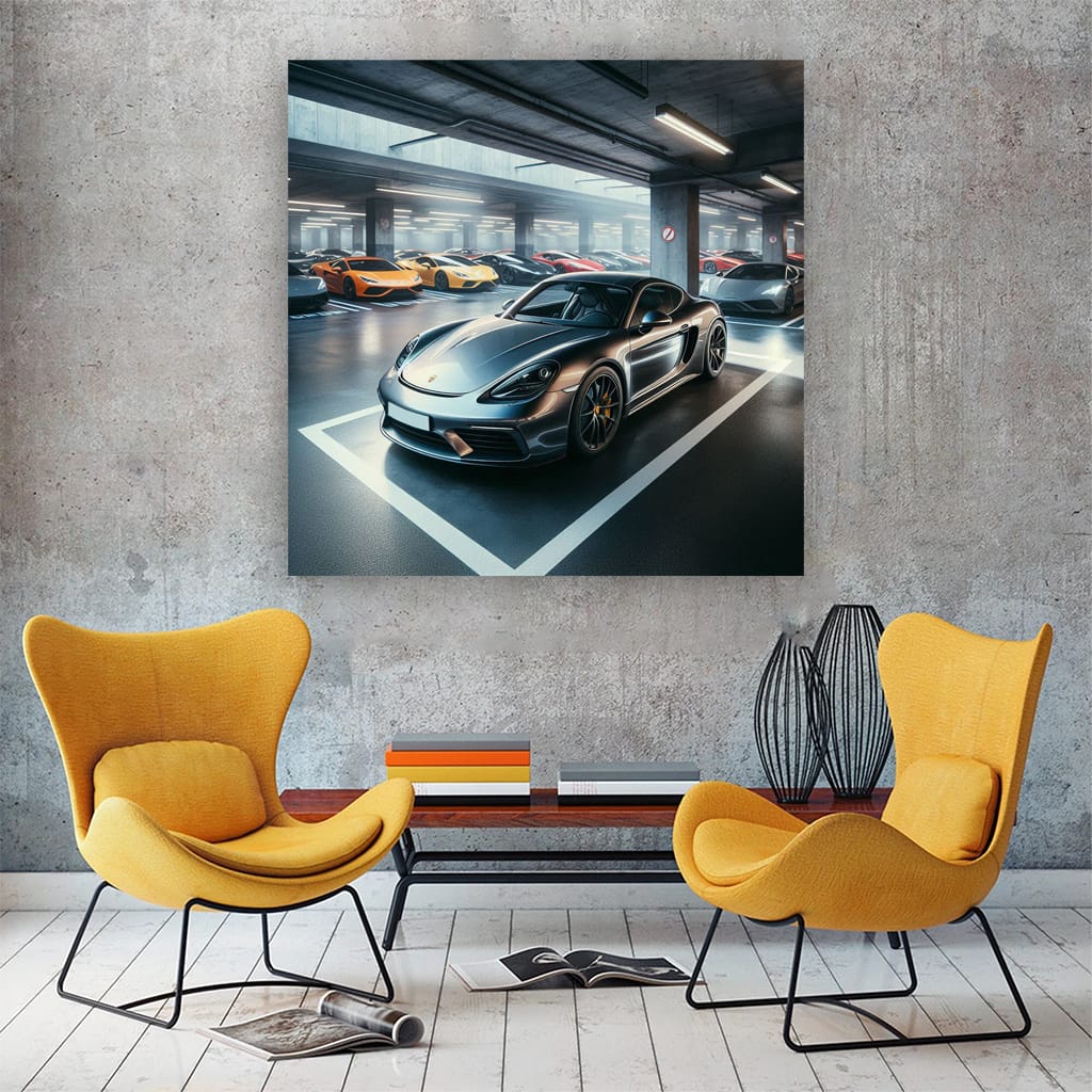 Porsche 718 Cayman Parking Wall Art