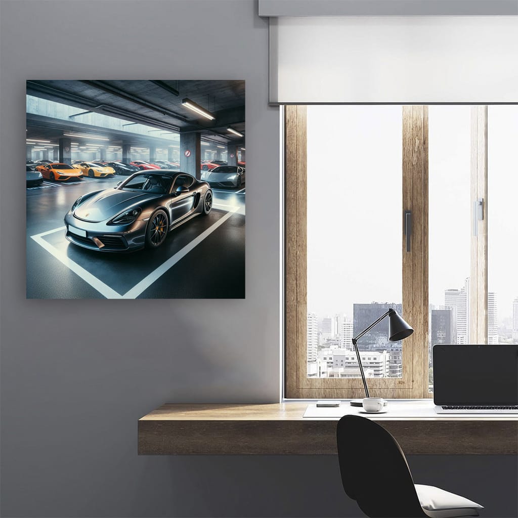 Porsche 718 Cayman Parking Wall Art