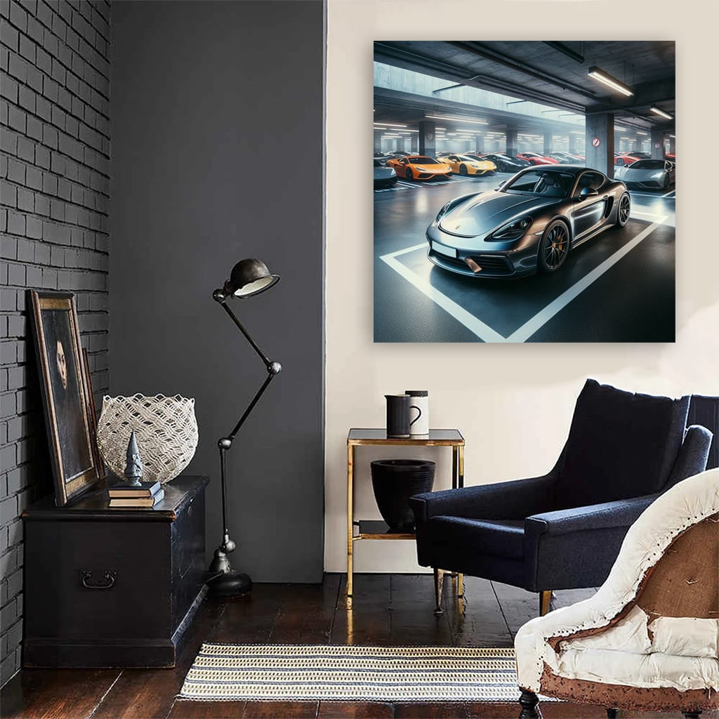 Porsche 718 Cayman Parking Wall Art