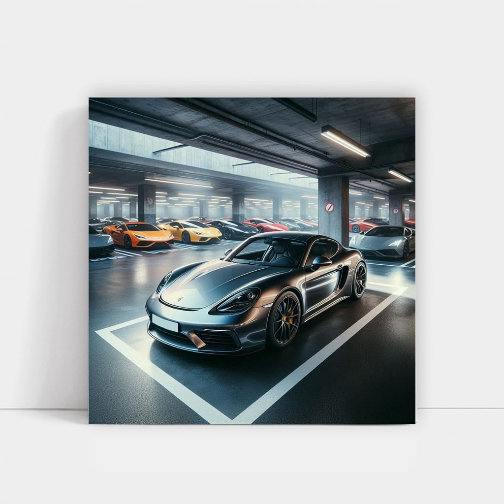 Porsche 718 Cayman Parking Wall Art