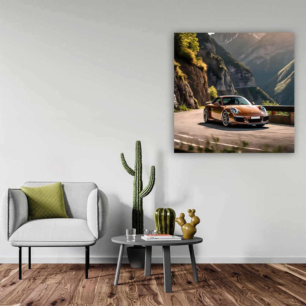 Brown Porsche 911 in Mountain - Adventure Awaits!