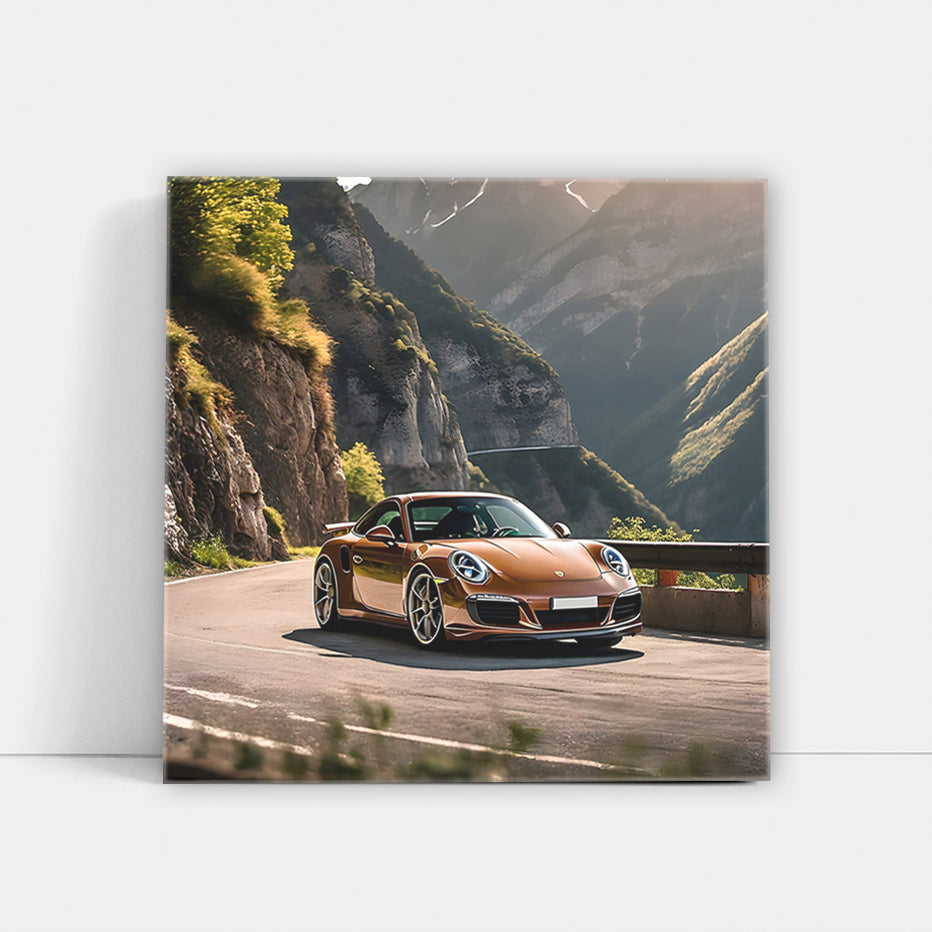 Brown Porsche 911 in Mountain - Adventure Awaits!