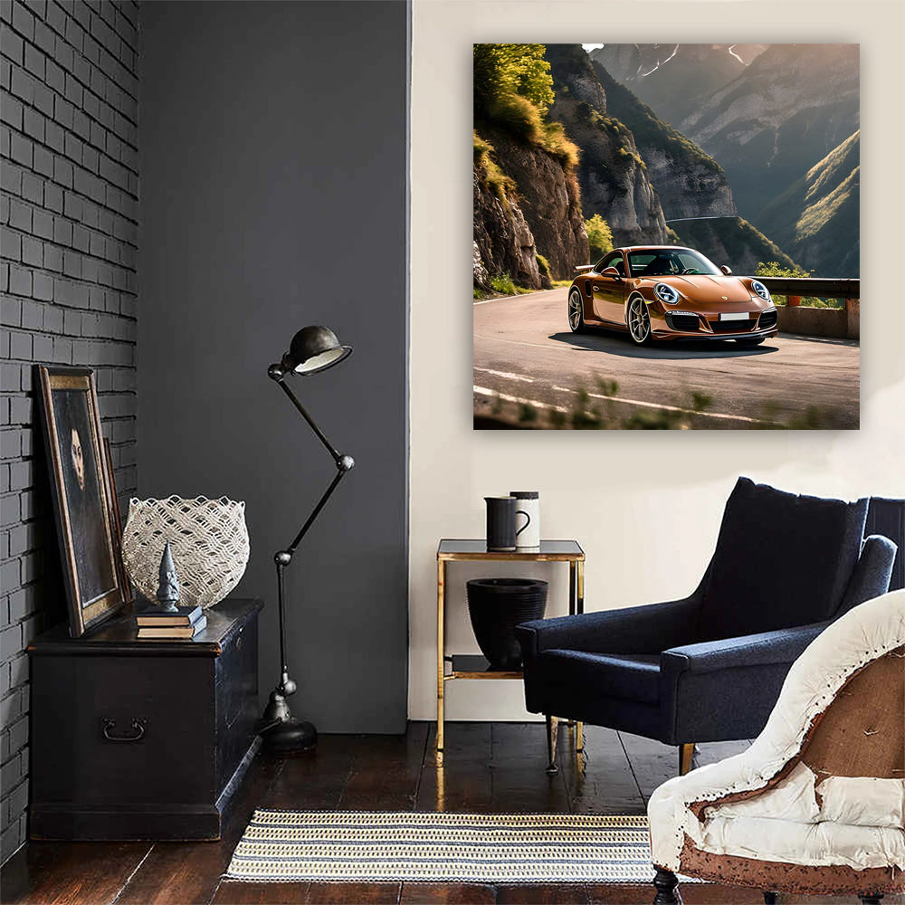 Brown Porsche 911 in Mountain - Adventure Awaits!