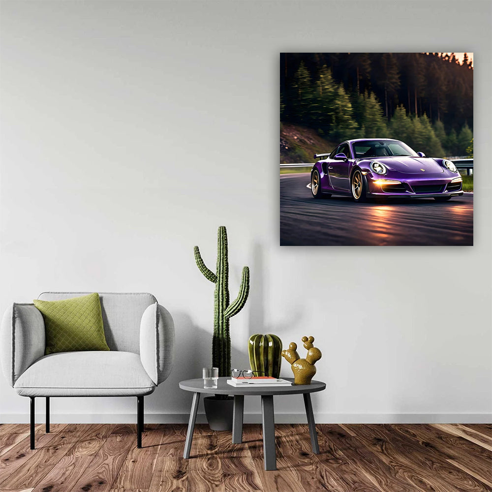 Purple Porsche 911 Drift Photo - Speed and Elegance