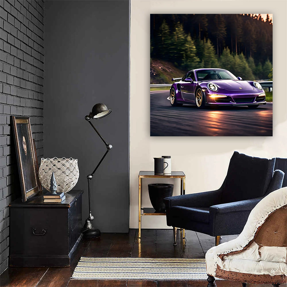 Purple Porsche 911 Drift Photo - Speed and Elegance