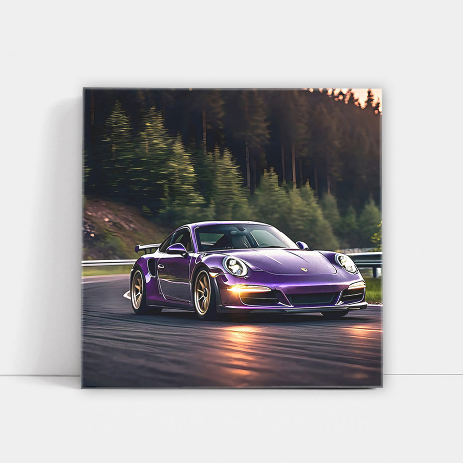 Purple Porsche 911 Drift Photo - Speed and Elegance