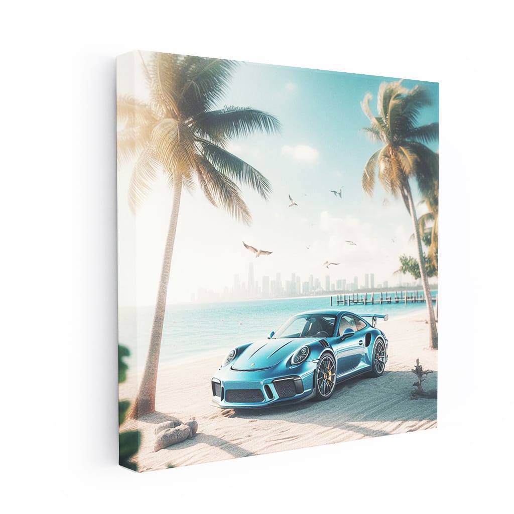 Porsche 911 Gt3 On Beach Wall Art