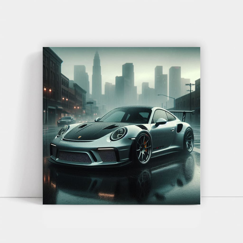 Porsche 911 Gt3 Rainy Weath Wall Art