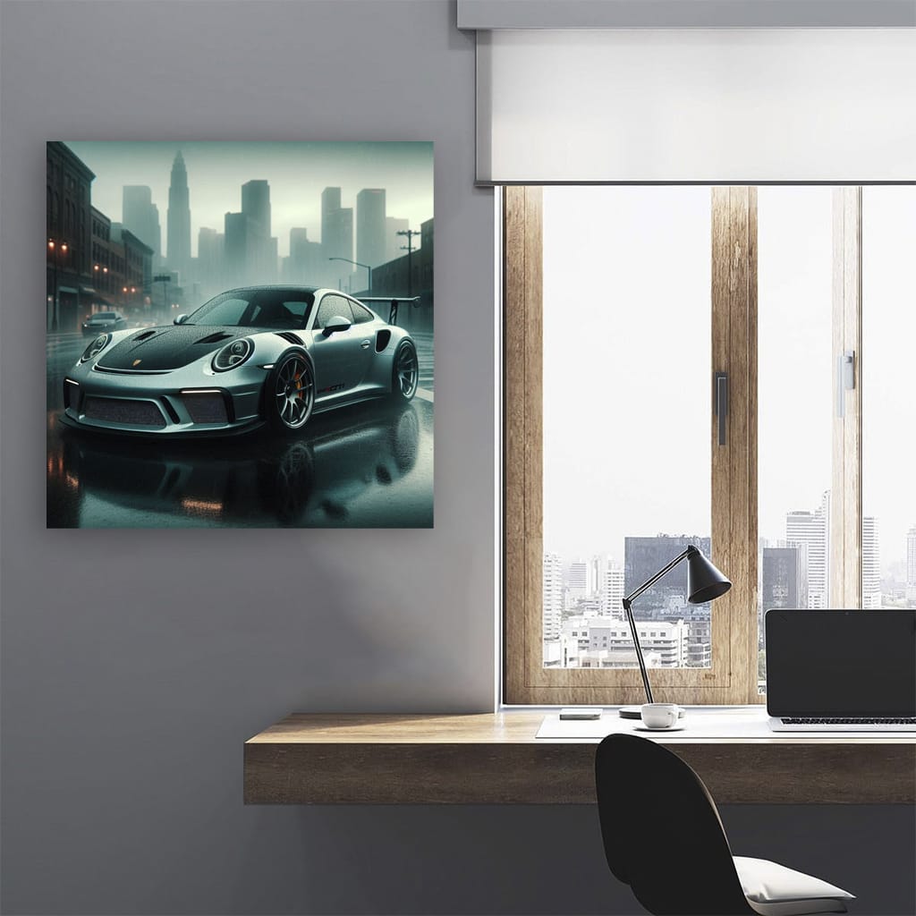 Porsche 911 Gt3 Rainy Weath Wall Art