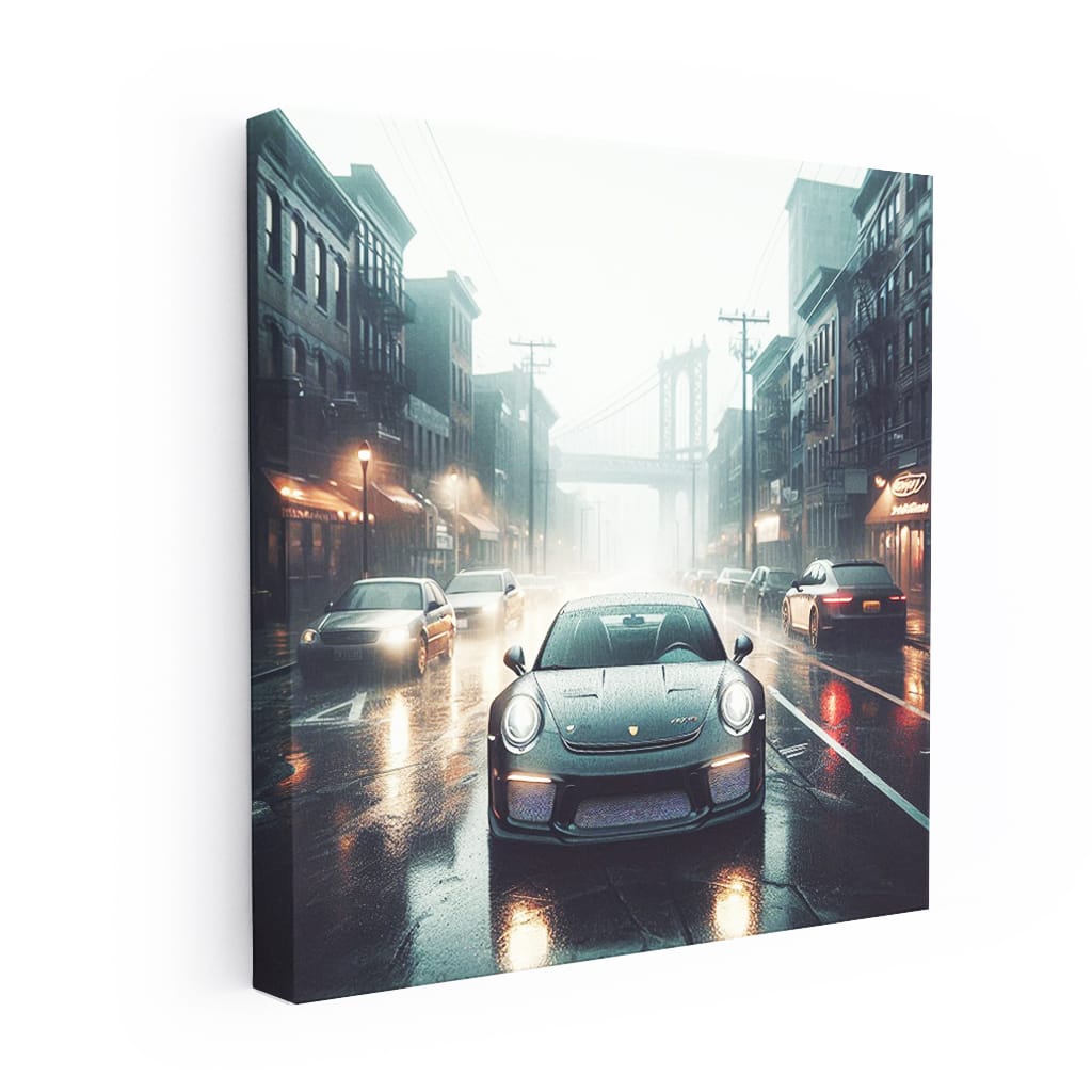 Porsche 911 Gt3 Rainy Weather Wall Art