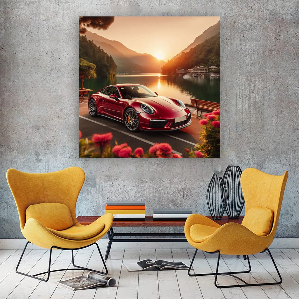 Porsche 911 Lake Wall Art