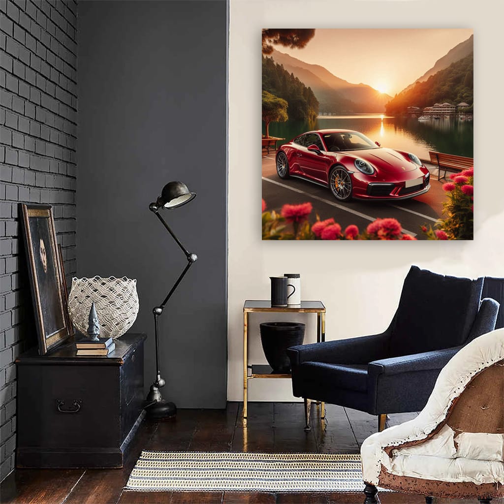 Porsche 911 Lake Wall Art