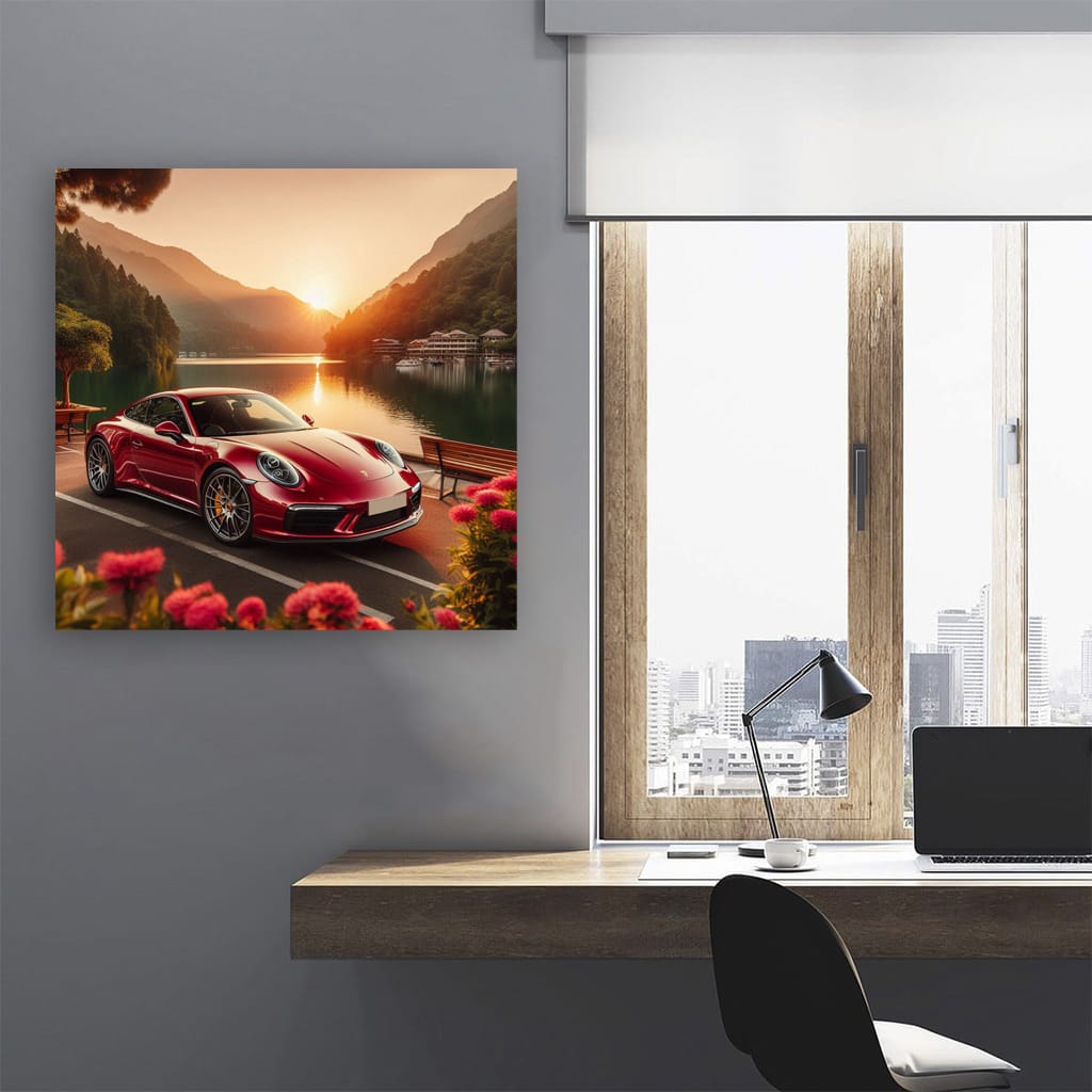 Porsche 911 at Lake - Icon of Speed and Elegance