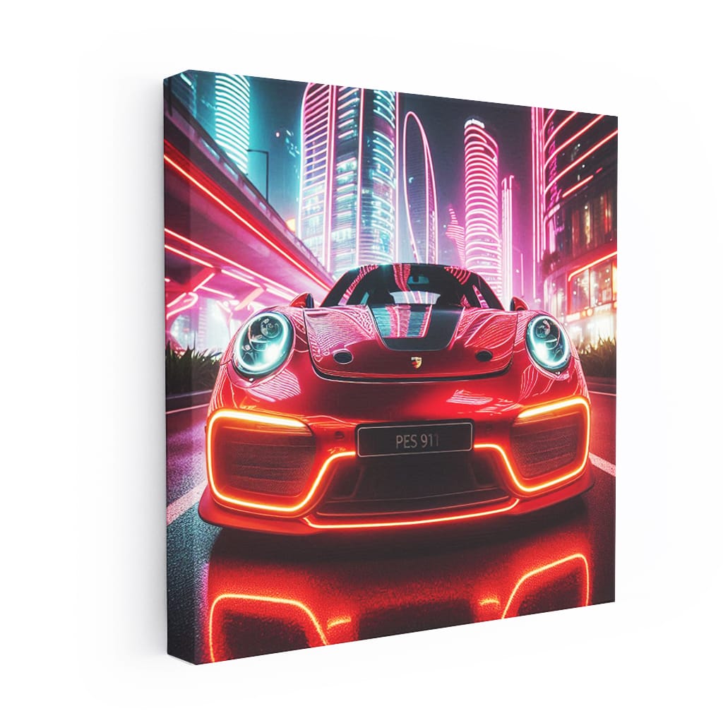 Porsche 911 Neon Wall Art