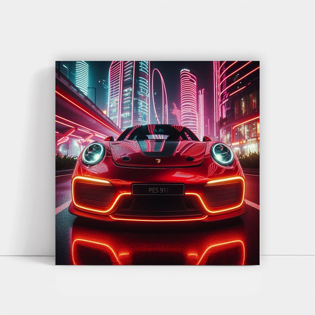 Porsche 911 Neon Wall Art