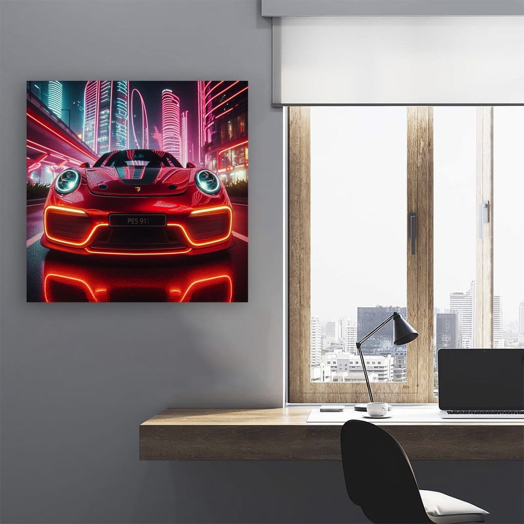 Porsche 911 Neon Wall Art