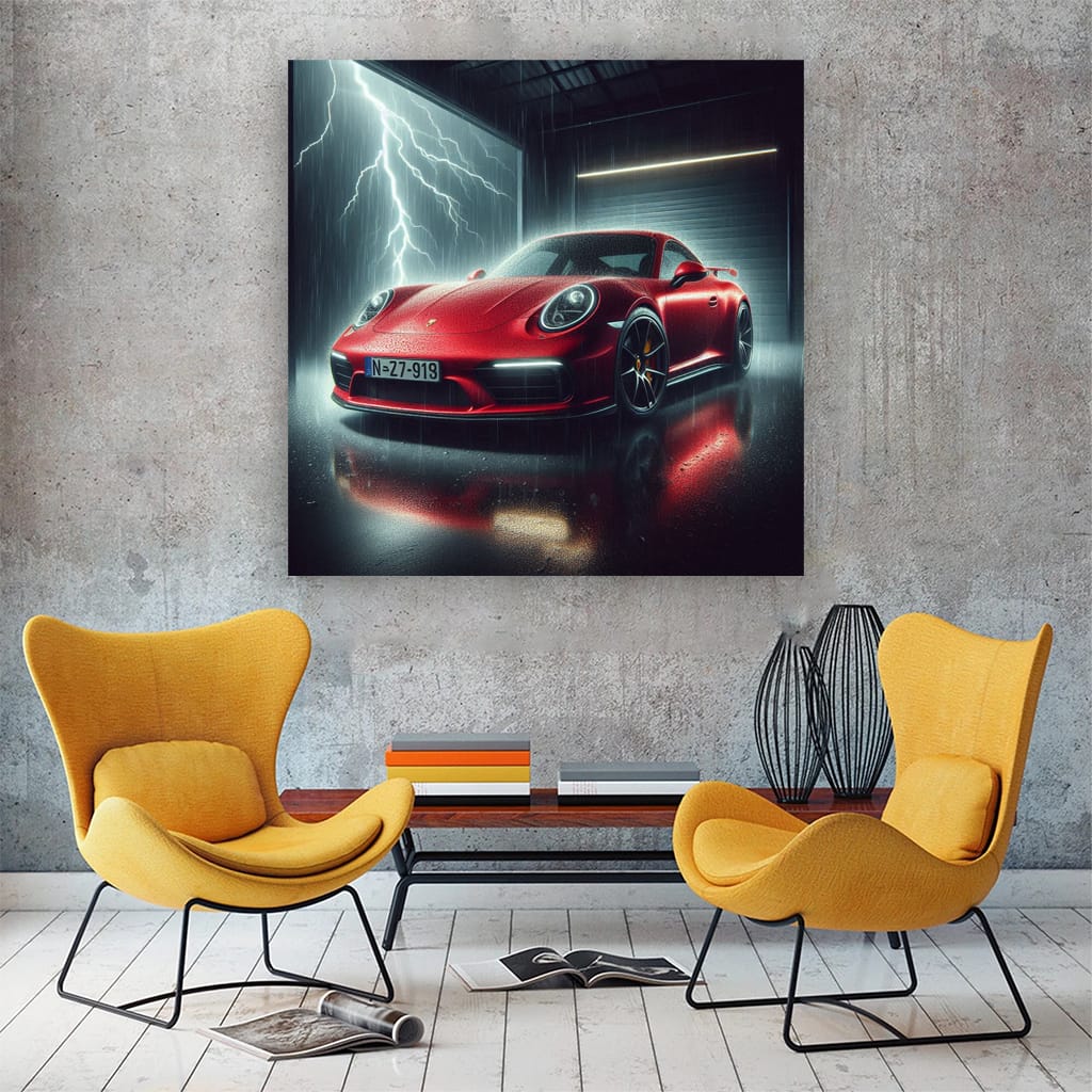 Porsche 911 in Thunderstorm: Unleash Power of Precision