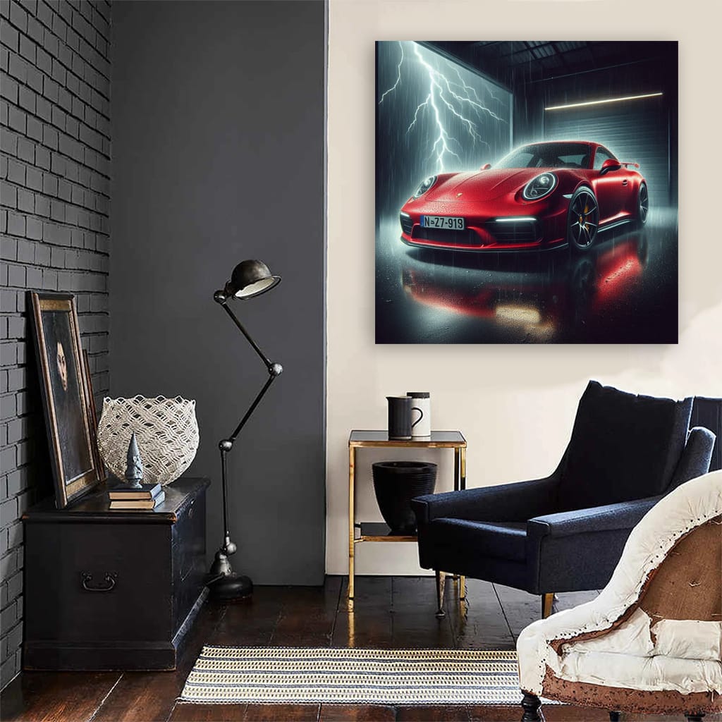 Porsche 911 in Thunderstorm: Unleash Power of Precision