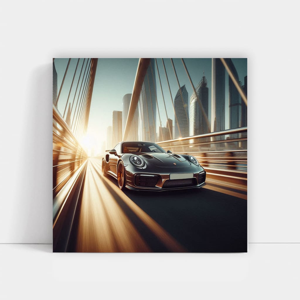 Porsche 911 Turbo S on Bridge - Speed Meets Elegance