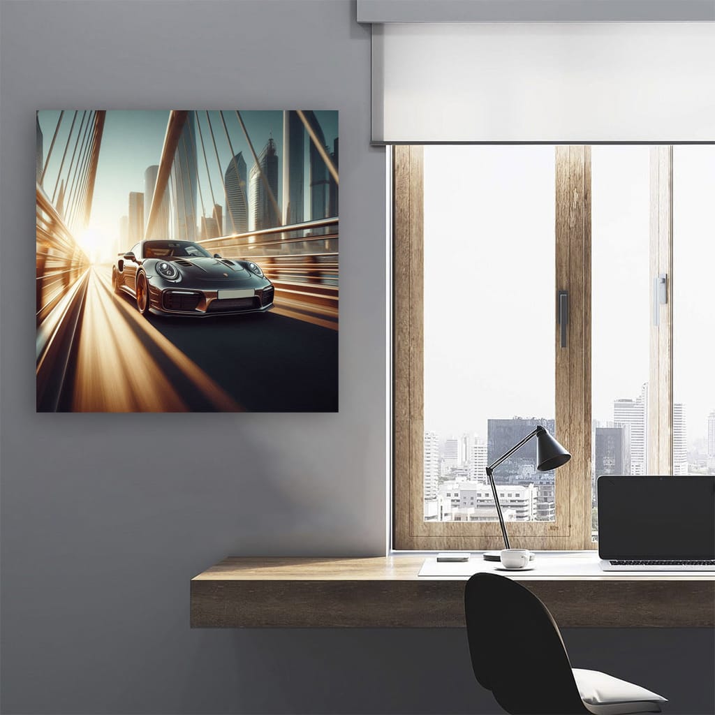 Porsche 911 Turbo S on Bridge - Speed Meets Elegance