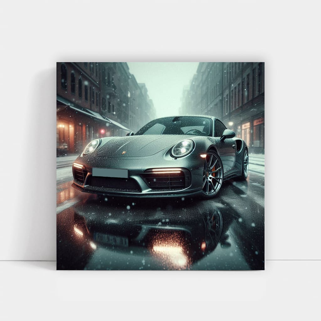 Porsche 911 Turbo S in Snowfall - Power Meets Elegance