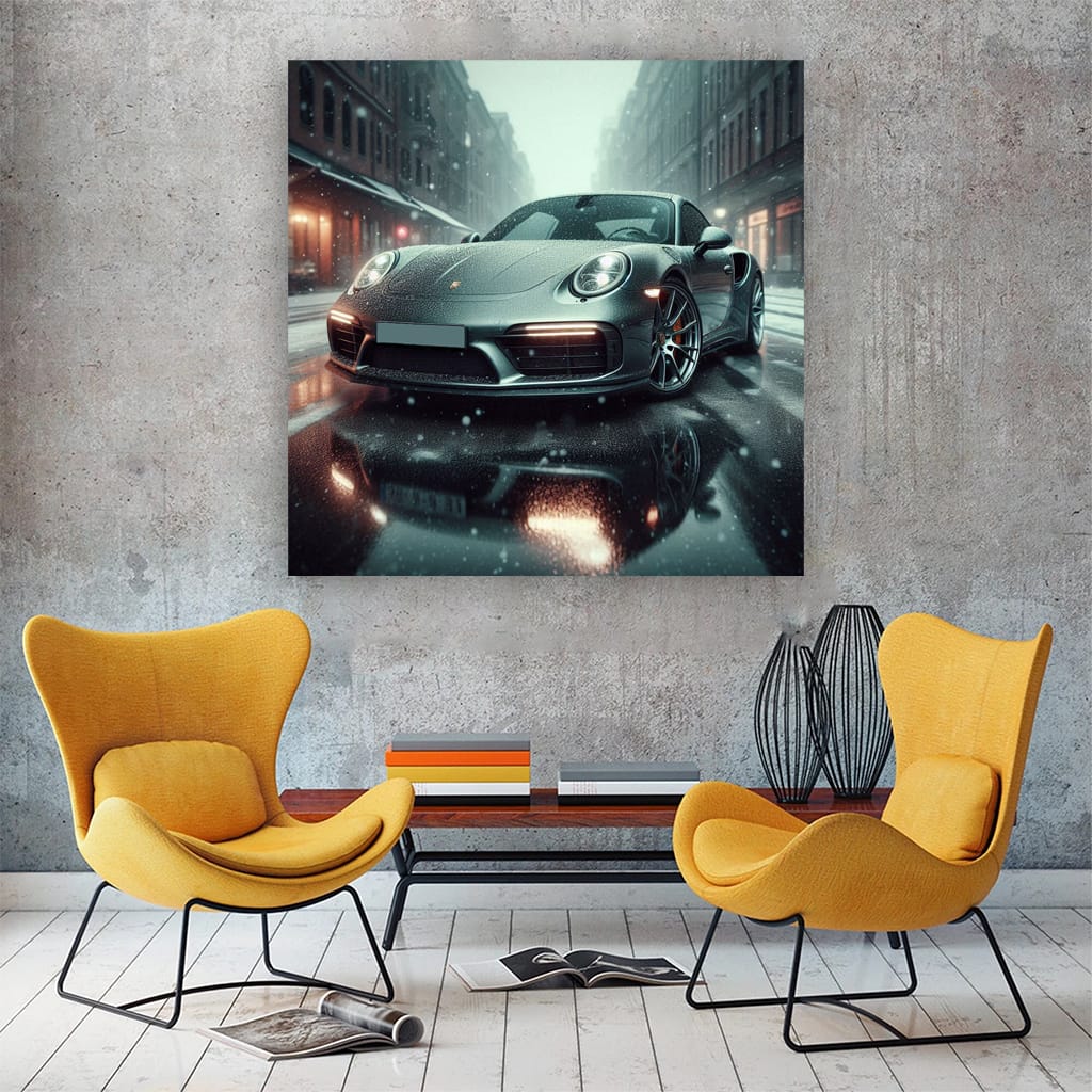 Porsche 911 Turbo S in Snowfall - Power Meets Elegance