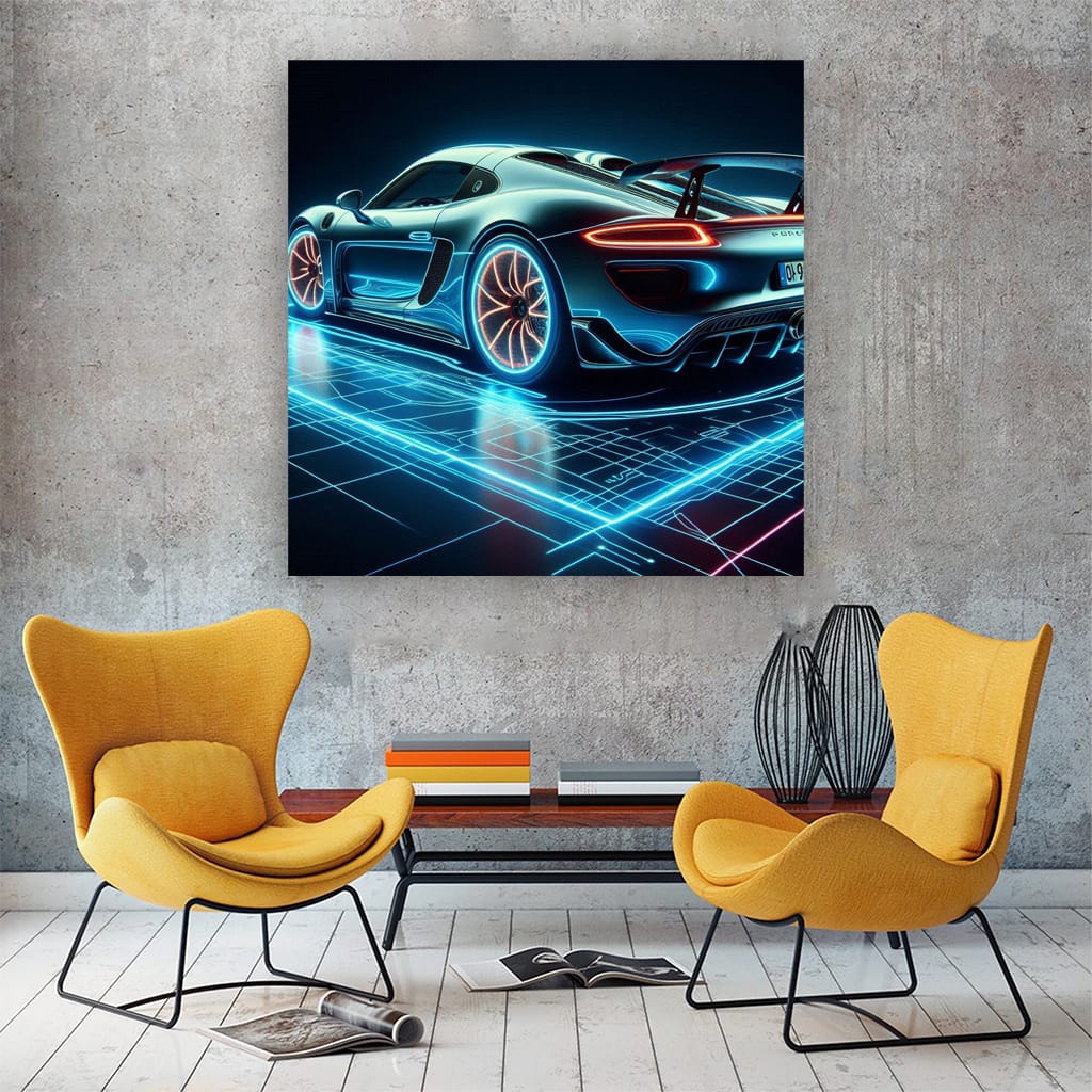 Porsche 918 Spyder Neon Wall Art