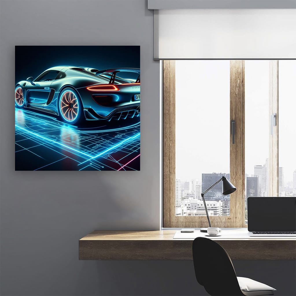 Porsche 918 Spyder Neon Wall Art