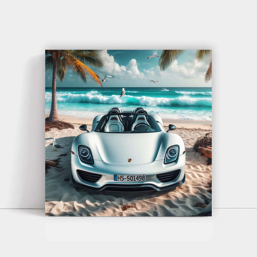 Porsche 918 Spyder On Bea Wall Art