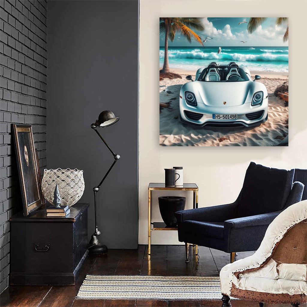 Porsche 918 Spyder On Bea Wall Art