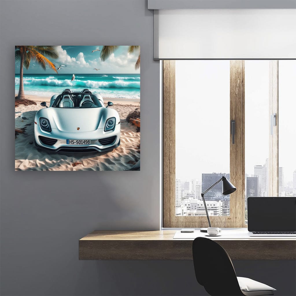 Porsche 918 Spyder On Bea Wall Art