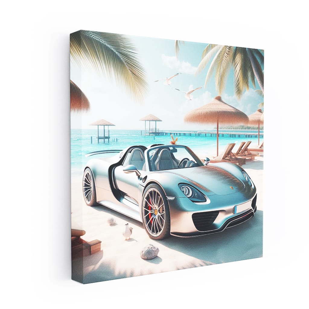 Porsche 918 Spyder On Beach Wall Art