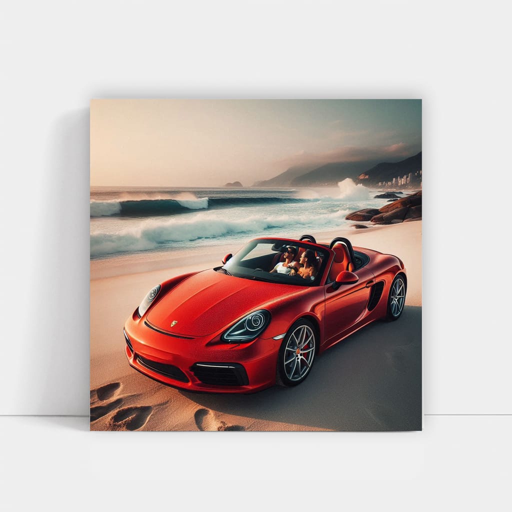 Porsche Boxster on Sandy Beach - Sporty Elegance in Motion