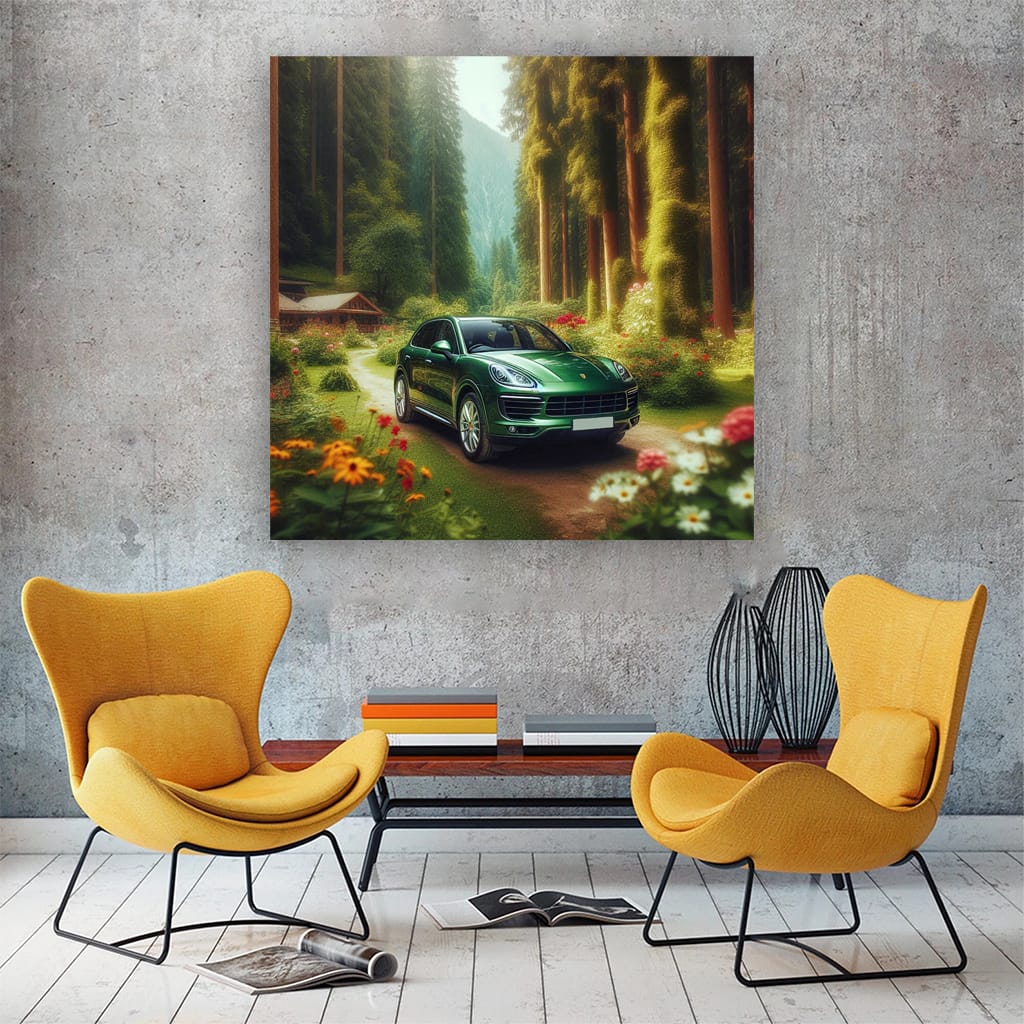 Porsche Cayenne Forest Wall Art