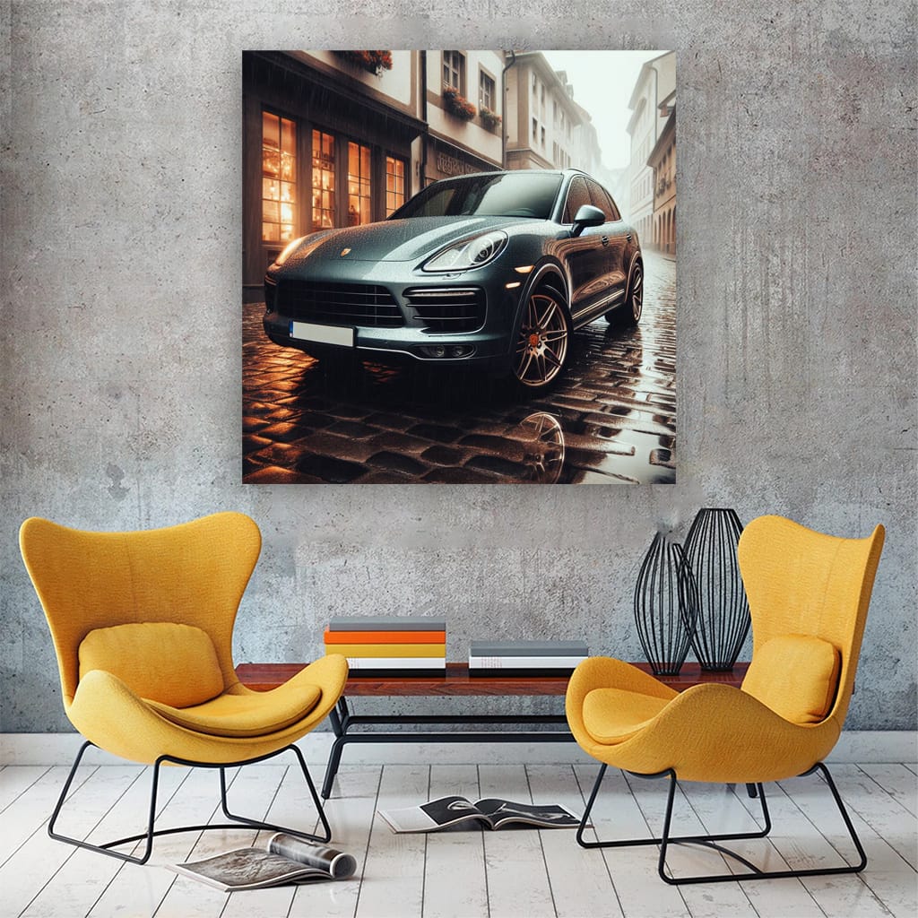 Porsche Cayenne Overcast Weather Wall Art