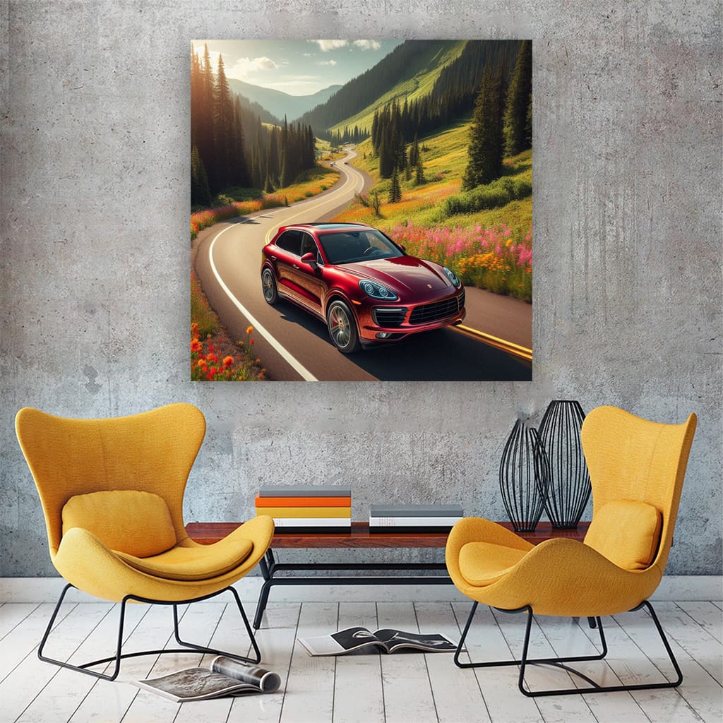 Porsche Cayenne Road Wall Art