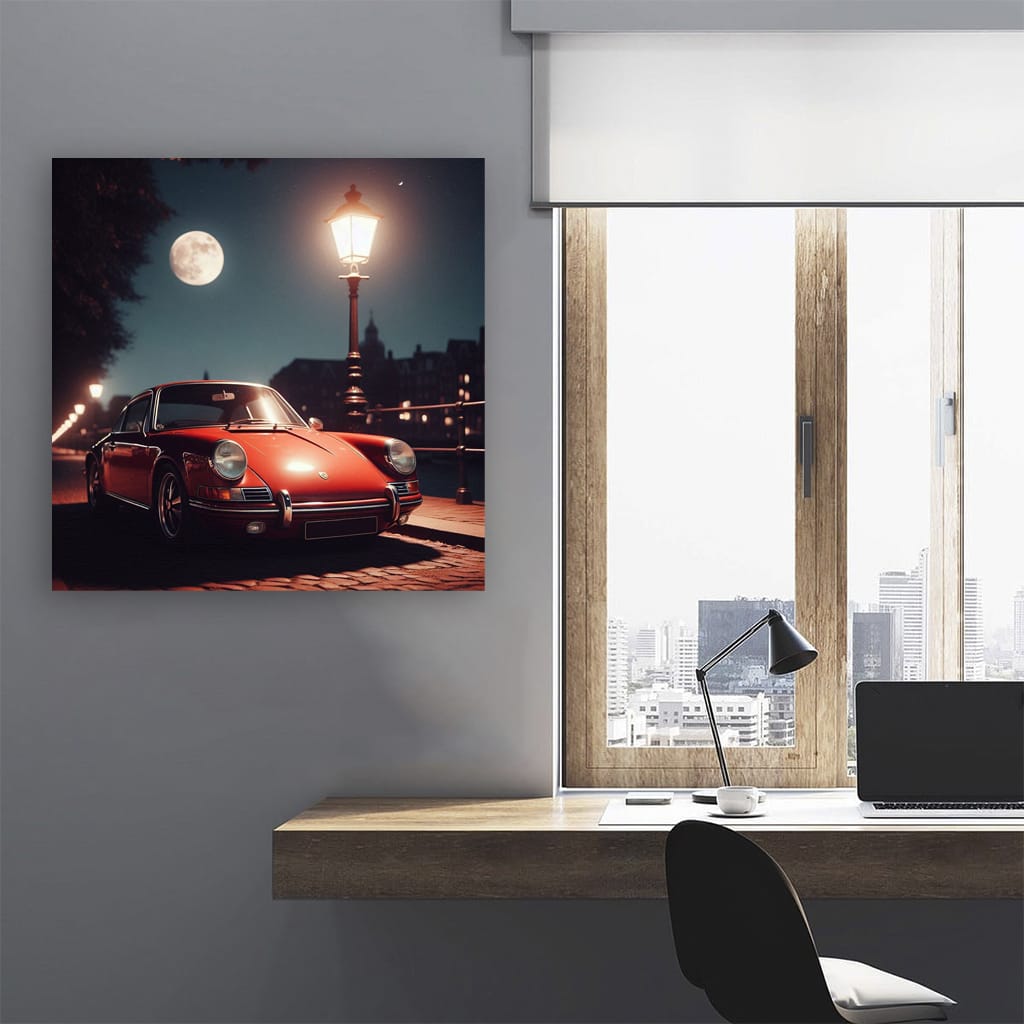 Vintage Porsche Nightscape - Timeless Elegance in Motion