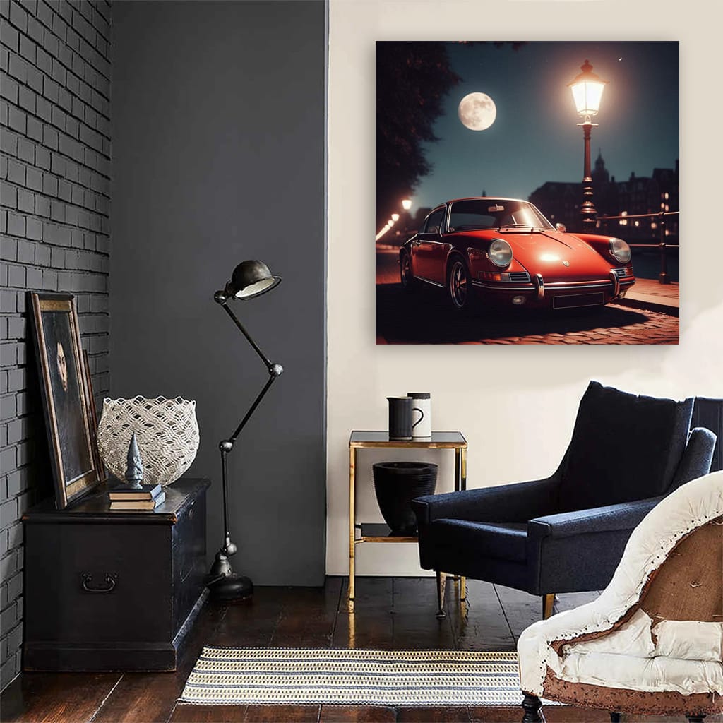 Vintage Porsche Nightscape - Timeless Elegance in Motion