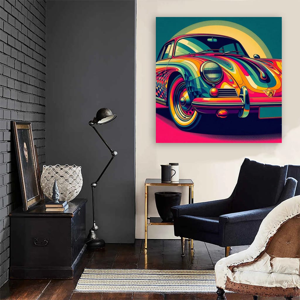 Porsche Old Retro Absctra Wall Art