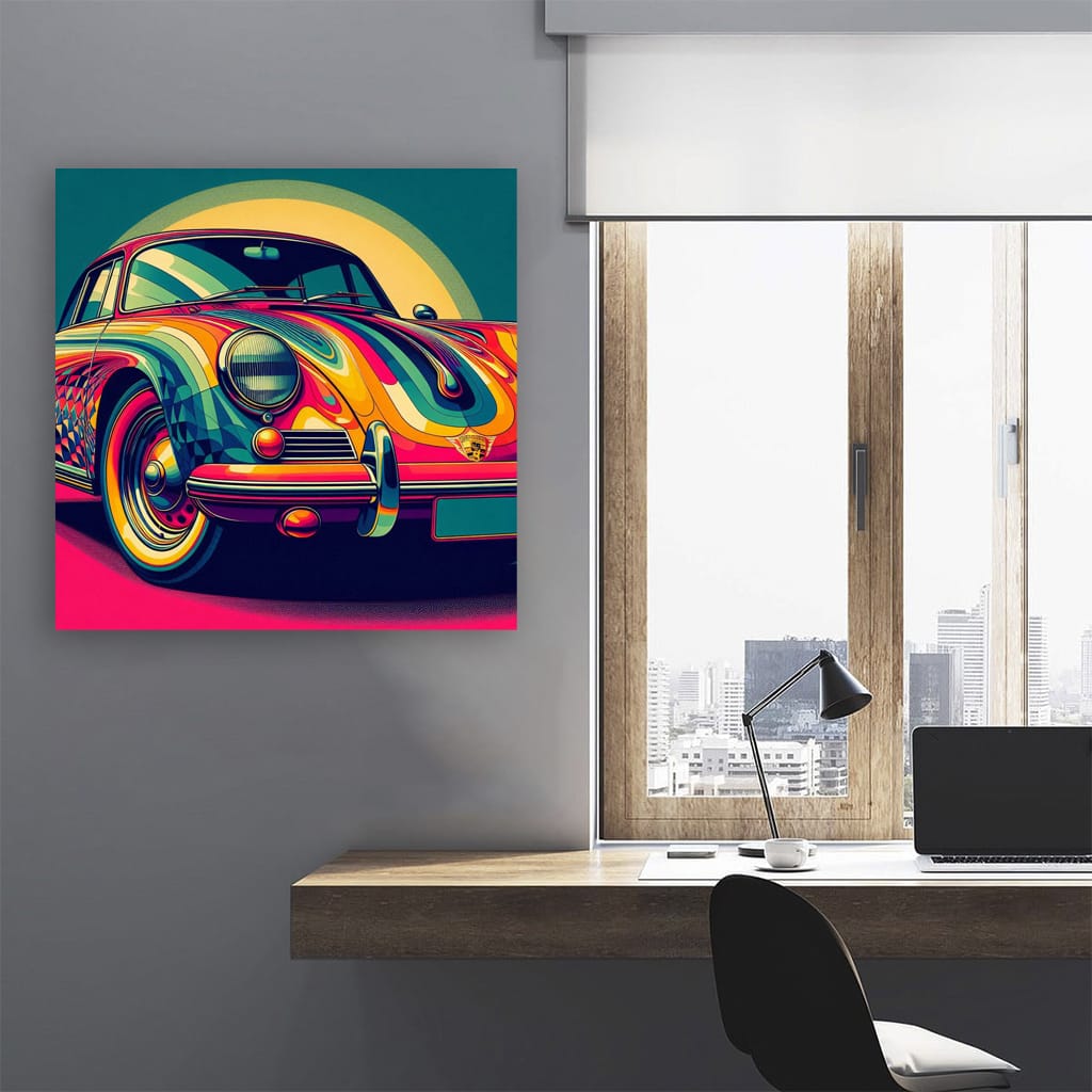 Porsche Old Retro Absctra Wall Art