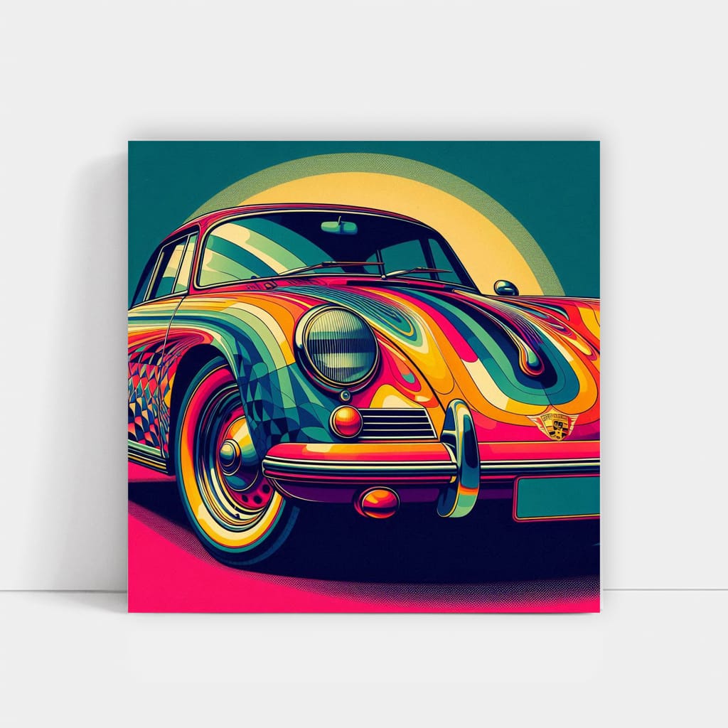 Porsche Old Retro Absctra Wall Art